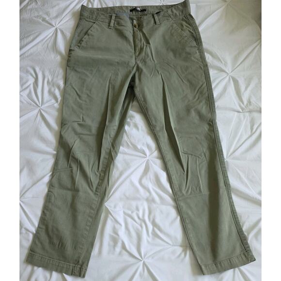 Quince Women’s Organic Cotton Twill Pant Olive Green 31 Straight Cropped Stretch - Picture 5 of 12